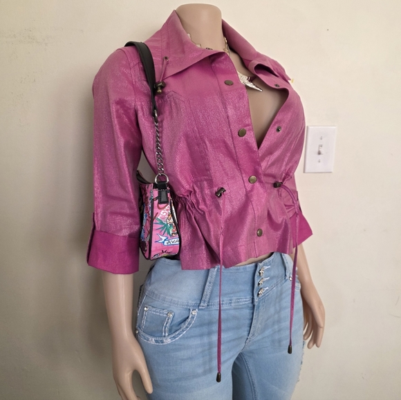 ☆Ruby Rd. Shimmering Pink Utility Jacket☆ - Picture 2 of 8